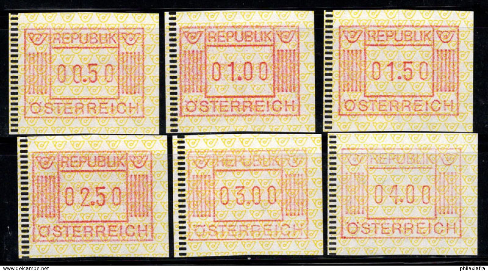 Autriche 1983 Mi. 1 Neuf ** 100% ATM 50, 01,1.50, 2.50, 03, 04 - Maschinenstempel (EMA)