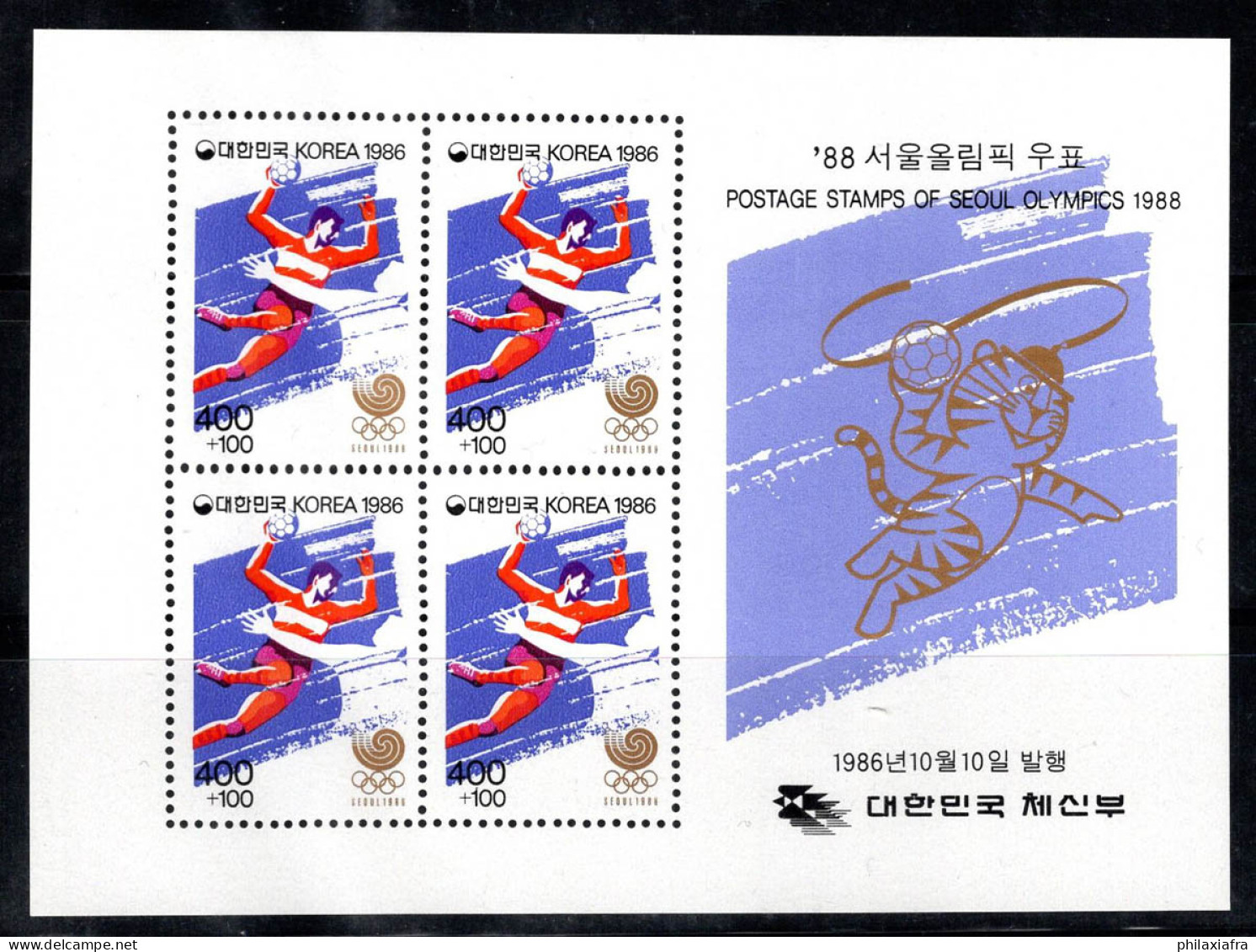 Corée Du Sud 1986 Mi. Bl. 522 Bloc Feuillet 100% Neuf ** Jeux Olympiques - Corée Du Sud