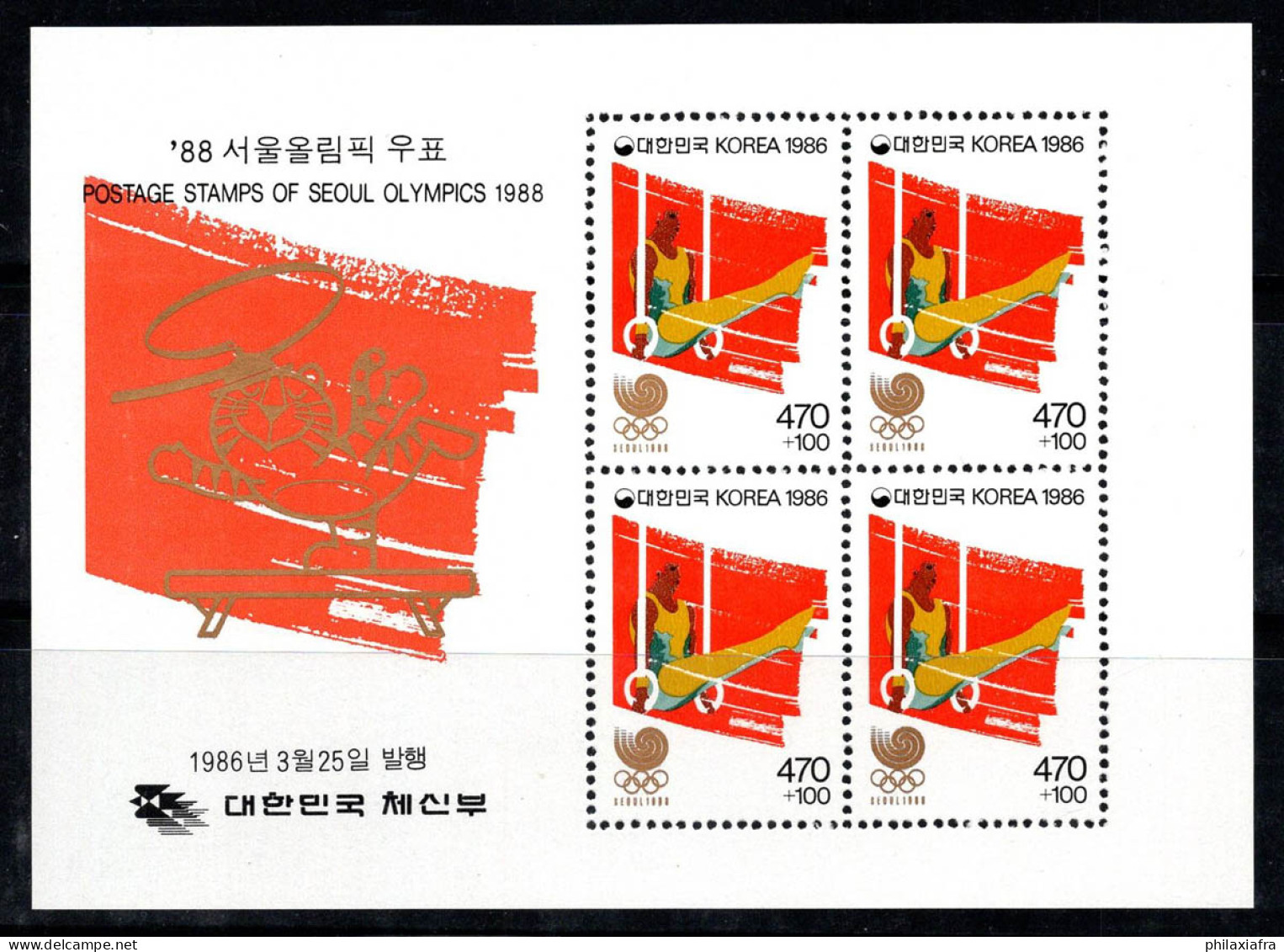 Corée Du Sud 1986 Mi. Bl. 513 Bloc Feuillet 100% Neuf ** Jeux Olympiques - Corée Du Sud