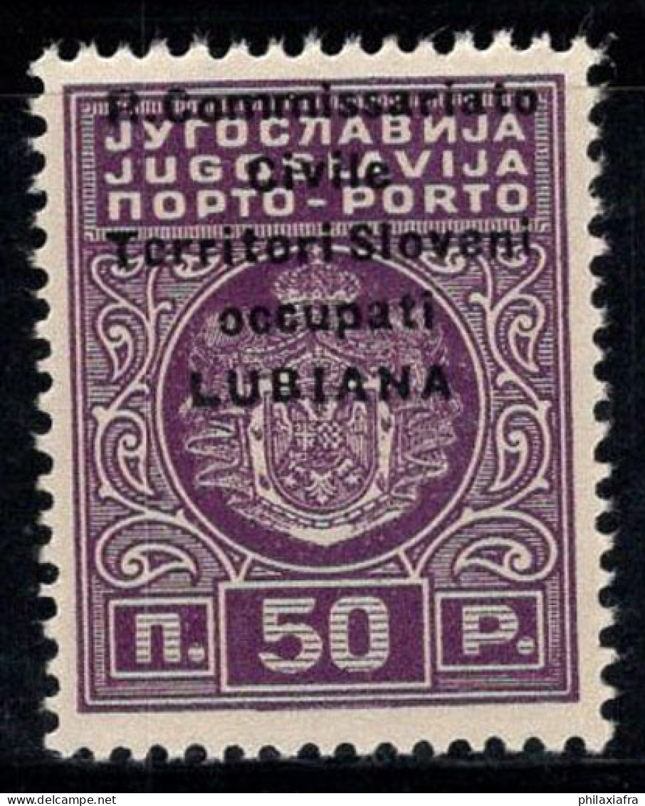 Ljubljana 1941 Sass. 6 G Neuf ** 80% Timbre-taxe 50p. Sans Losanges - Lubiana