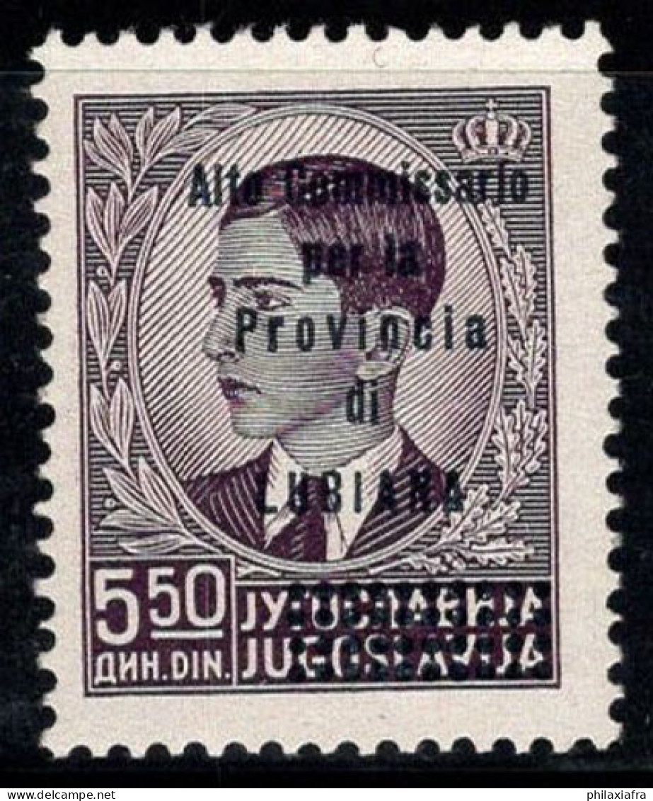 Ljubljana 1941 Sass. 50 Neuf ** 80% Timbres De Yougoslavie, Brun Lilas 5,50 - Lubiana