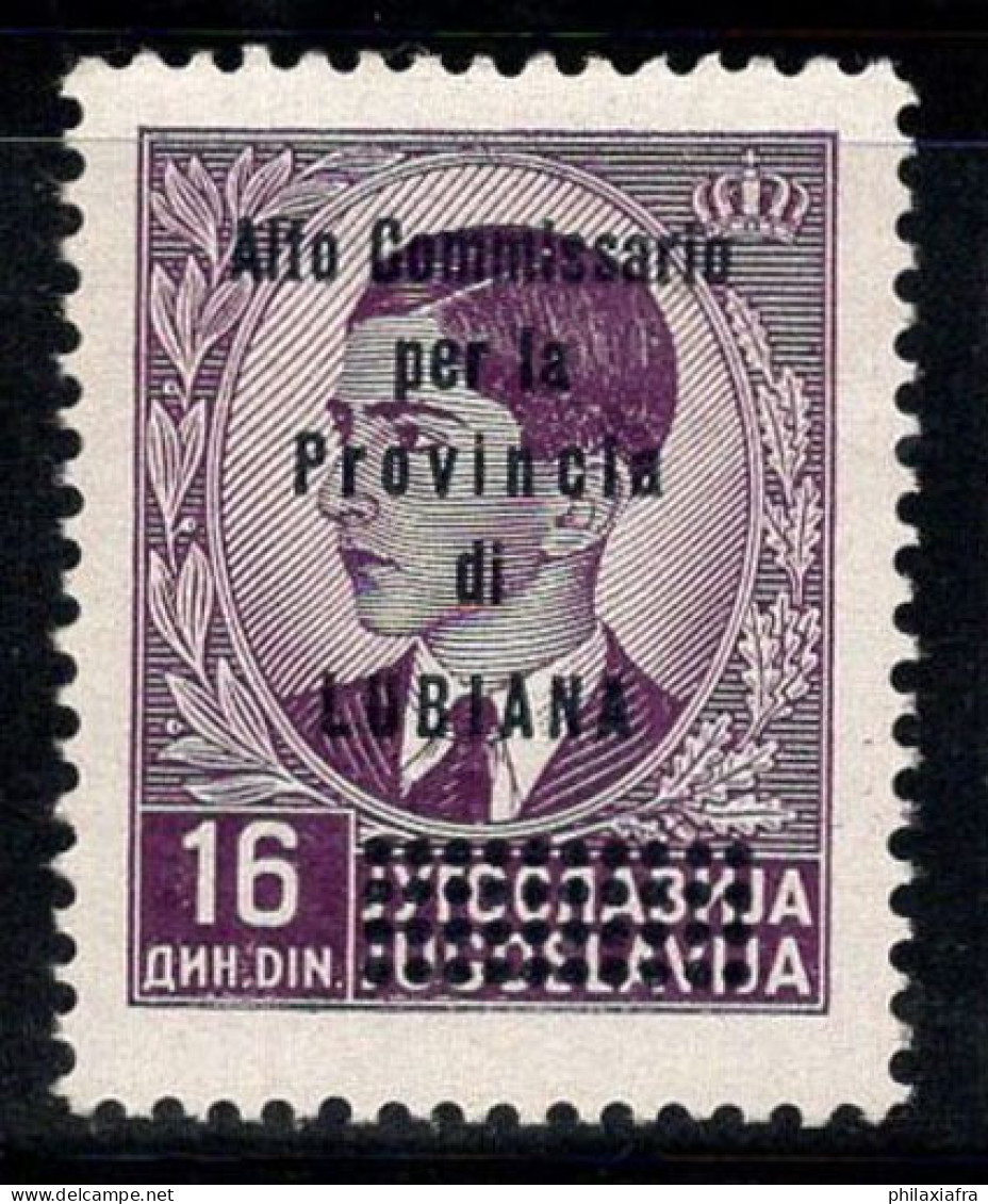 Ljubljana 1941 Sass. 55 Neuf ** 100% 16d. Violet Brun - Lubiana