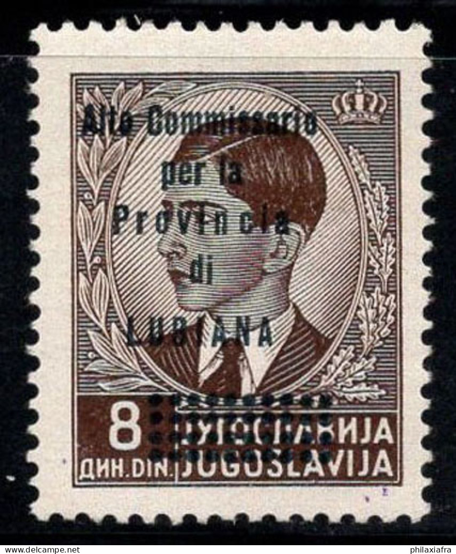 Ljubljana 1941 Sass. 52 Neuf ** 100% Timbres De Yougoslavie, 8d. Marron - Lubiana