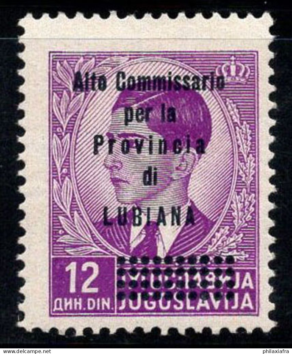 Ljubljana 1941 Sass. 54 Neuf ** 80% Timbres De Yougoslavie, 12d.violet - Lubiana