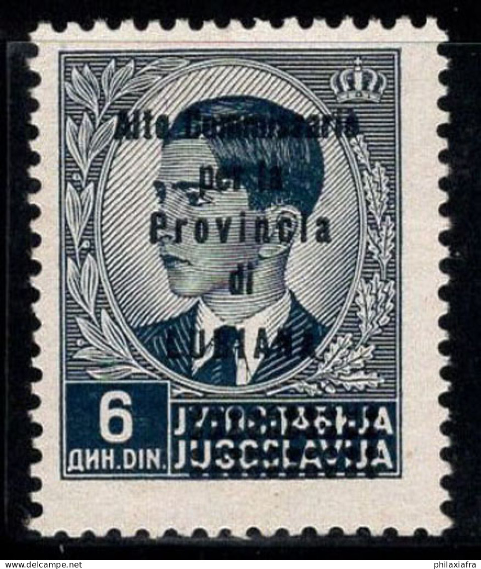 Ljubljana 1941 Sass. 51 Neuf ** 100% Timbres De Yougoslavie, 6d. Gris - Lubiana