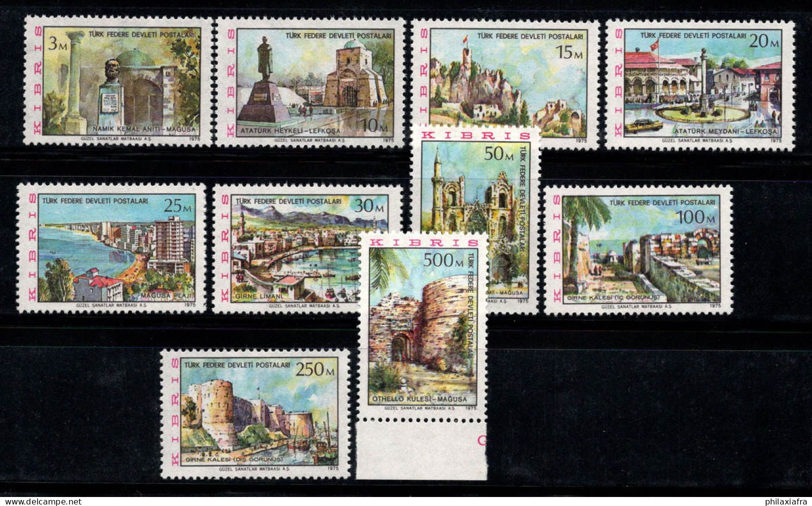 Chypre 1975 Mi. 10-19 Neuf ** 100% Villes, Monuments, Paysages - Used Stamps