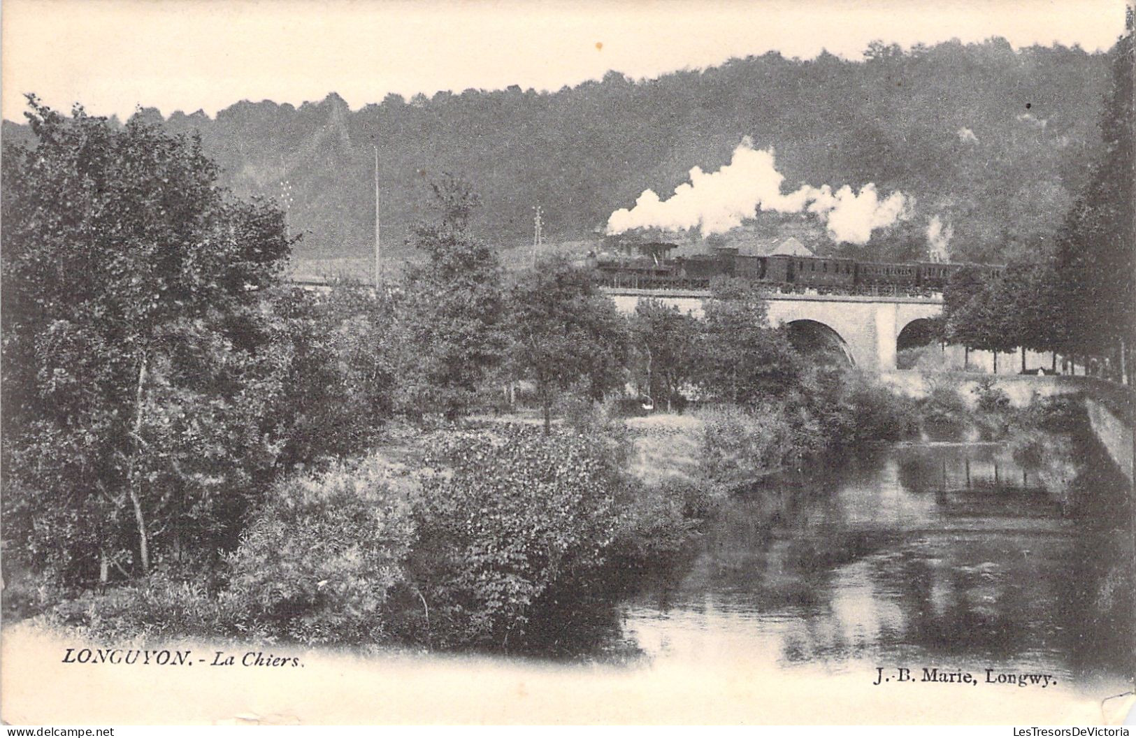 FRANCE - Longuyon - La Chiers - Train A Vapeur Sur Le Pont - Carte Postale Ancienne - Longuyon