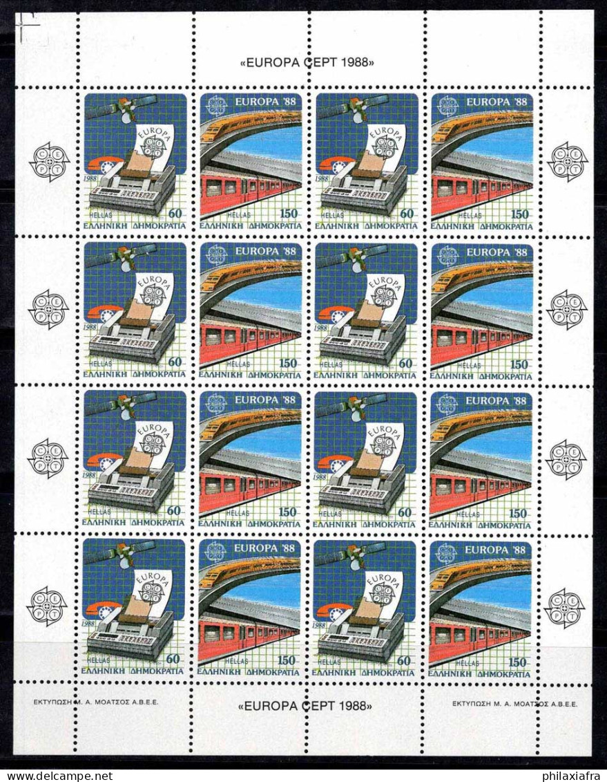 Grèce 1988 Mi. 1685A-1686A Mini Feuille 100% Neuf ** Europa Cept, Communication - Blocs-feuillets