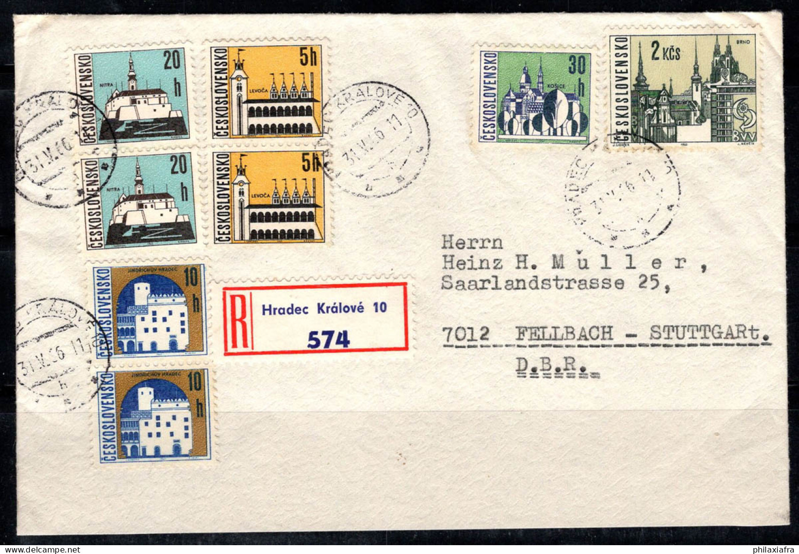 République Tchèque 1966 Enveloppe 100% Oblitéré Allemagne - Storia Postale