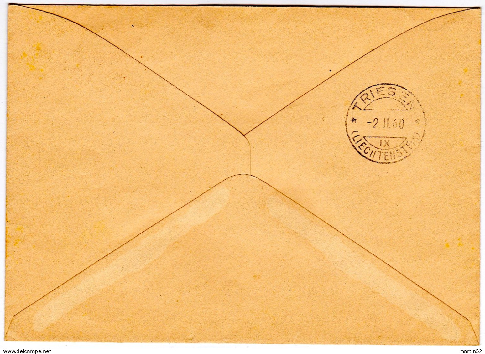 Liechtenstein 1960: Zu 326+327 Mi 381+382 Yv ? Auf R-Brief Mit Rotem Beistempel Eröffnung Der Poststelle NENDELN 1.II.60 - Covers & Documents