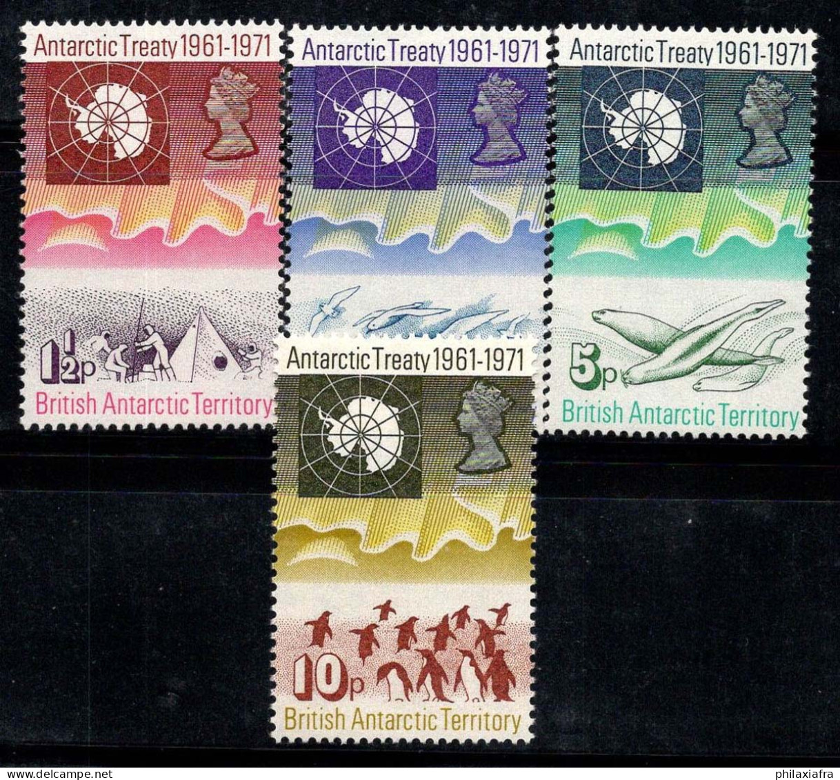 Territoire Antarctique Britannique 1971 Mi. 39-42 Neuf ** 100% BAT Traité Sur L'Antarctique - Unused Stamps