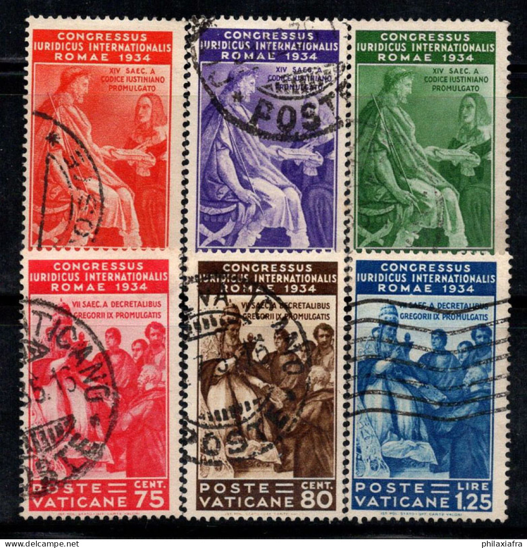 Vatican 1935 Sass. 41-46 Oblitéré 100% 5c, 10c... Congrès Juridique - Used Stamps