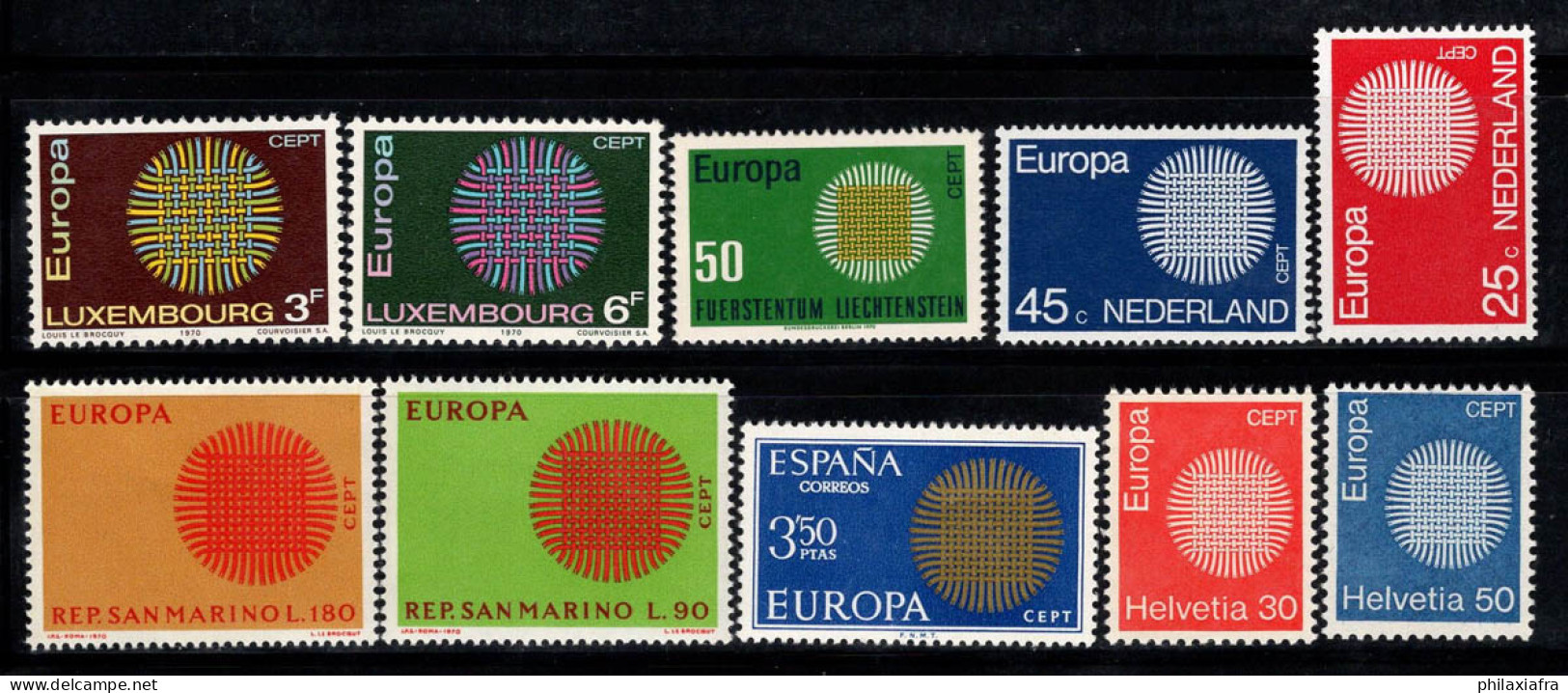 Europe CEPT 1970 Neuf ** 100% Luxembourg, Espagne, Saint-Marin - 1970