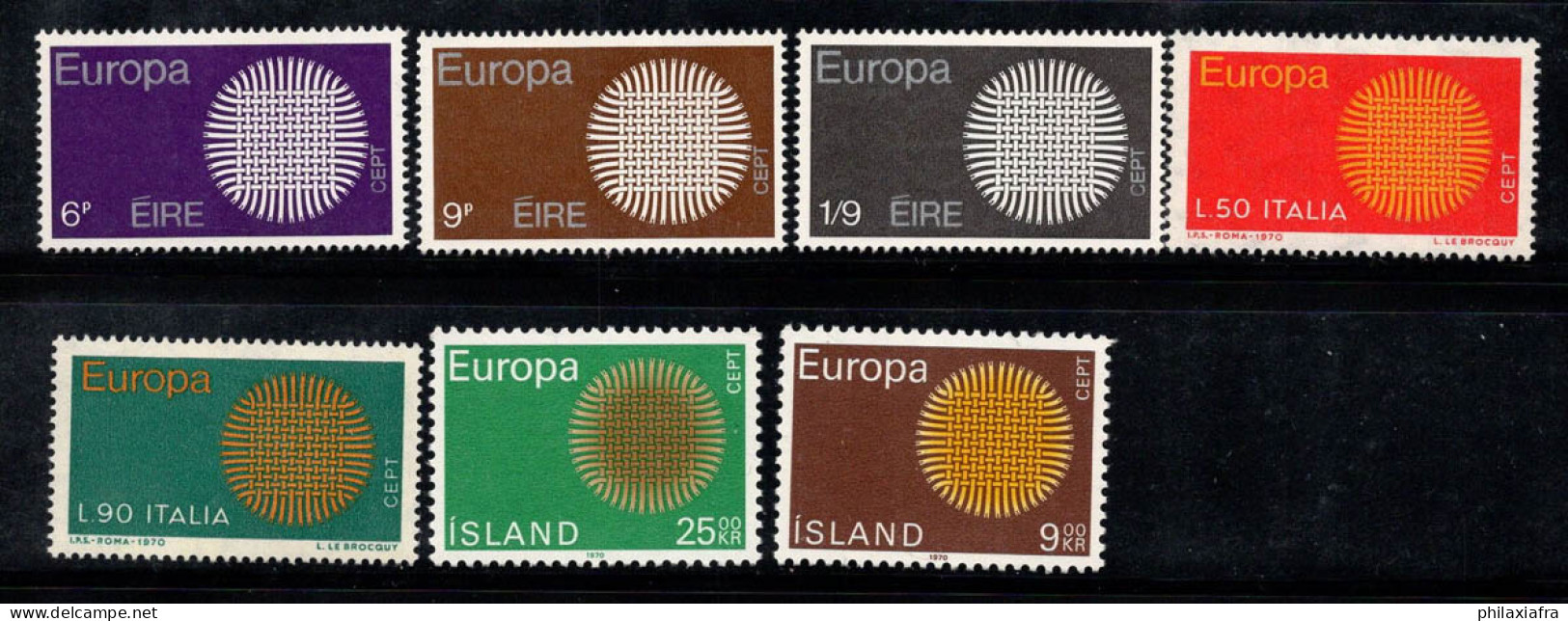 Europe CEPT 1970 Neuf ** 100% Islande, Irlande - 1970