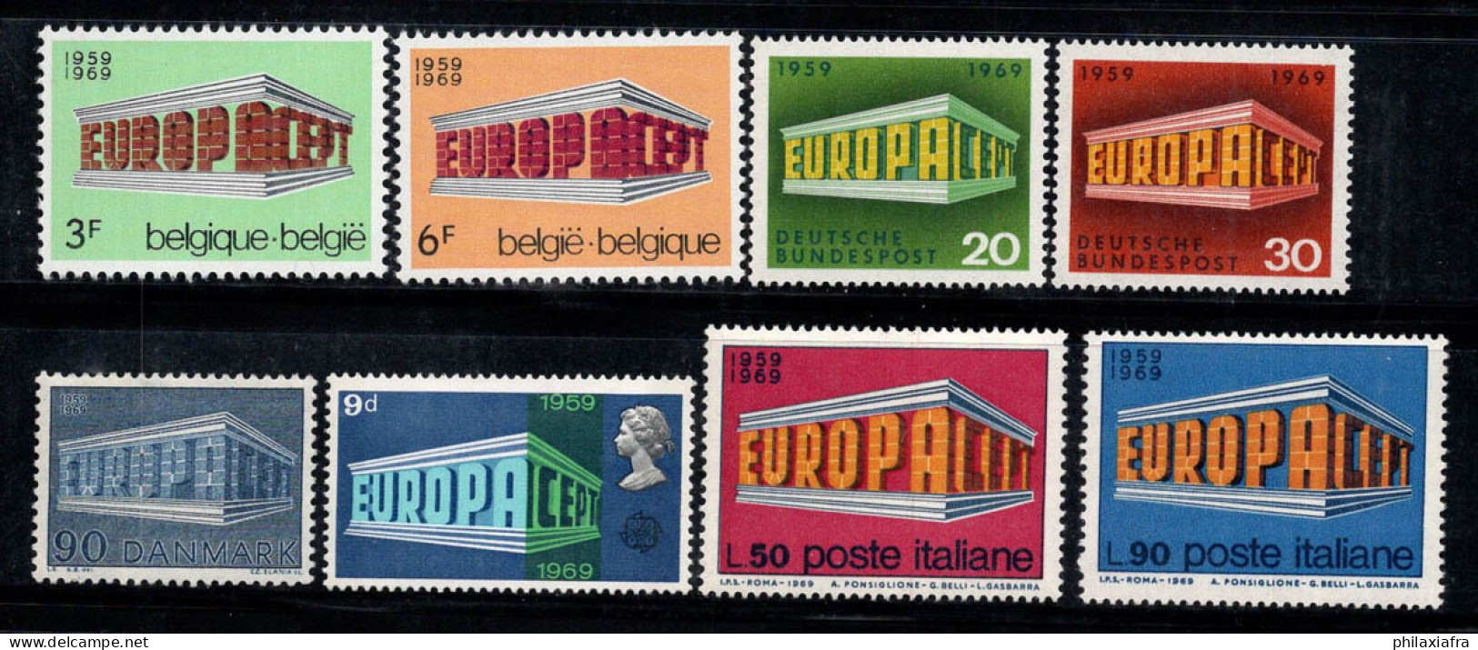 Europe CEPT 1969 Neuf ** 100% Belgique, Italie - 1969