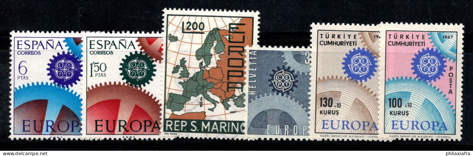 Europe CEPT 1967 Neuf ** 100% Espagne, Turquie, Saint-Marin - 1967