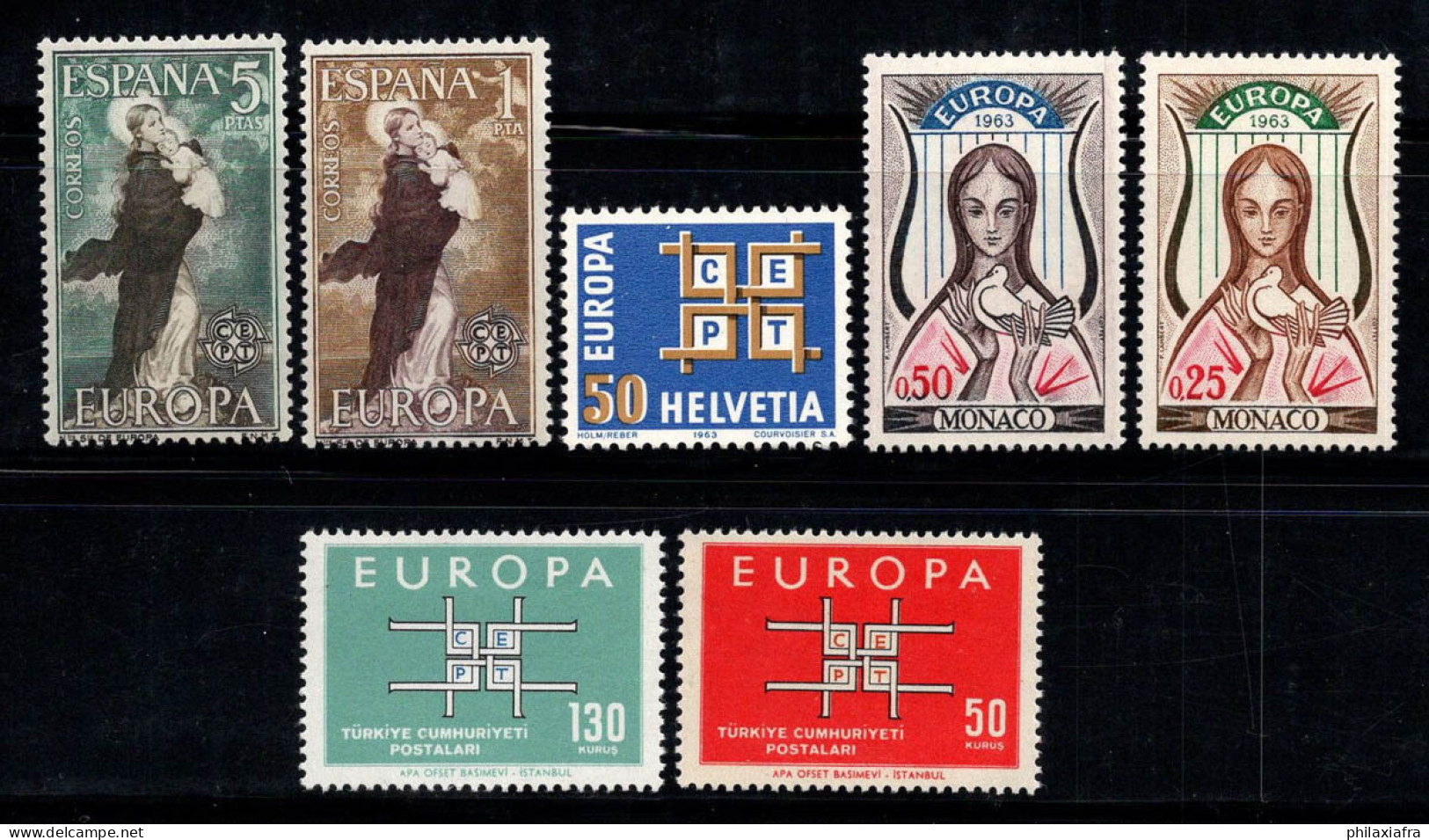 Europe CEPT 1963 Neuf ** 100% Dinde, Espagne - 1963