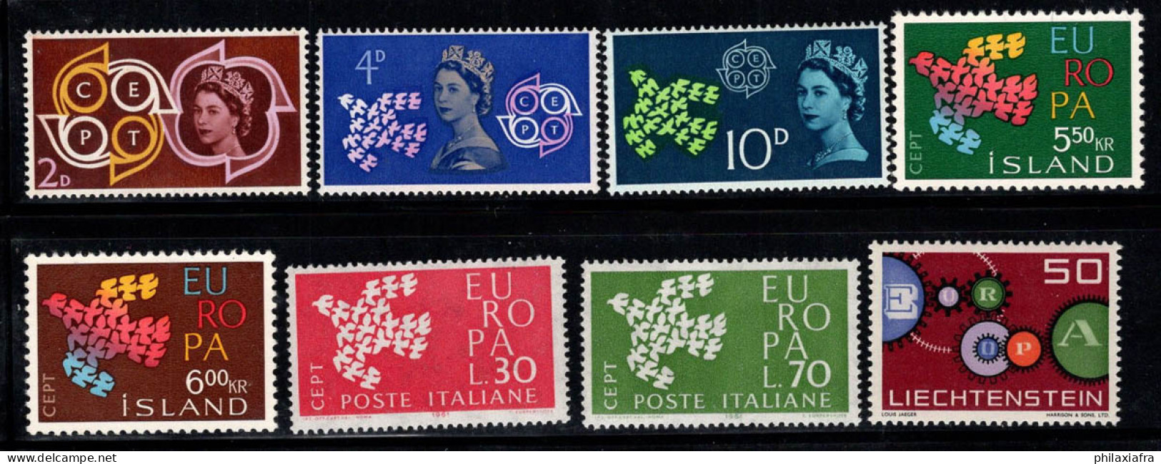 Europe CEPT 1961 Neuf ** 100% Iceland, Italie - 1961