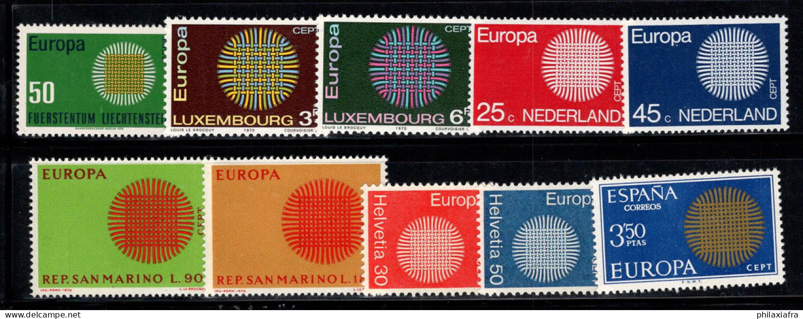 Europe CEPT 1970 Neuf ** 100% Luxembourg, Espagne, Saint-Marin - 1970