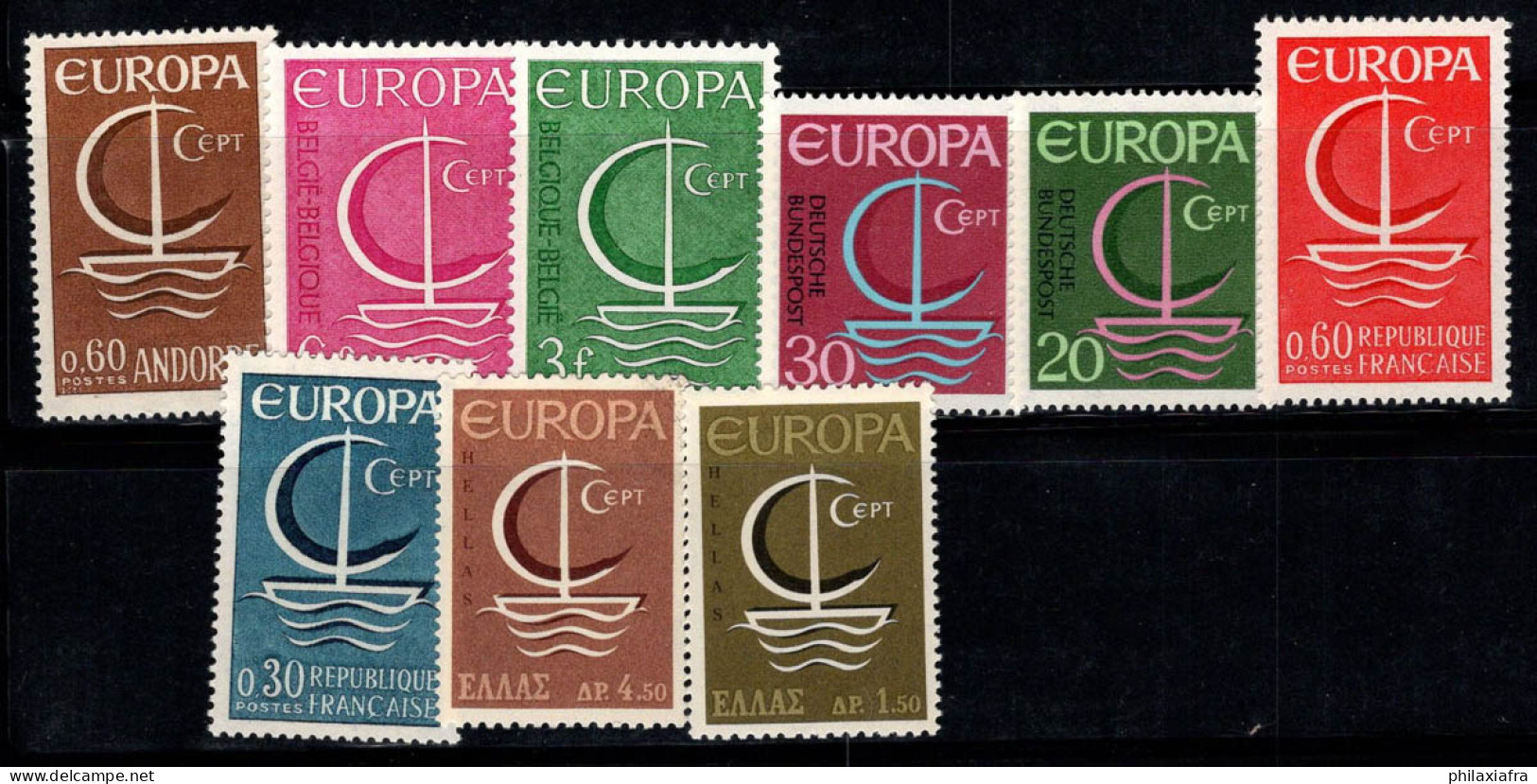 Europe CEPT 1966 Neuf ** 100% Belgique, Allemagne, Grèce - 1966