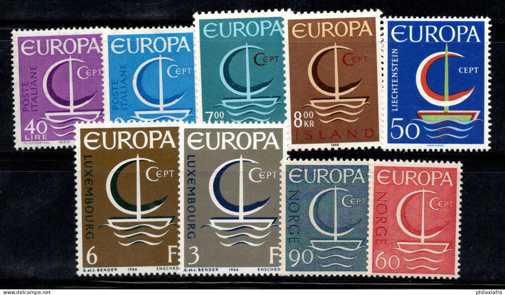 Europe CEPT 1966 Neuf ** 100% Norvège, Italie, Luxembourg - 1966