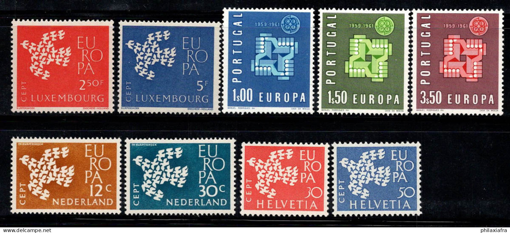 Europe CEPT 1961 Neuf ** 100% Portugal, Luxembourg - 1961