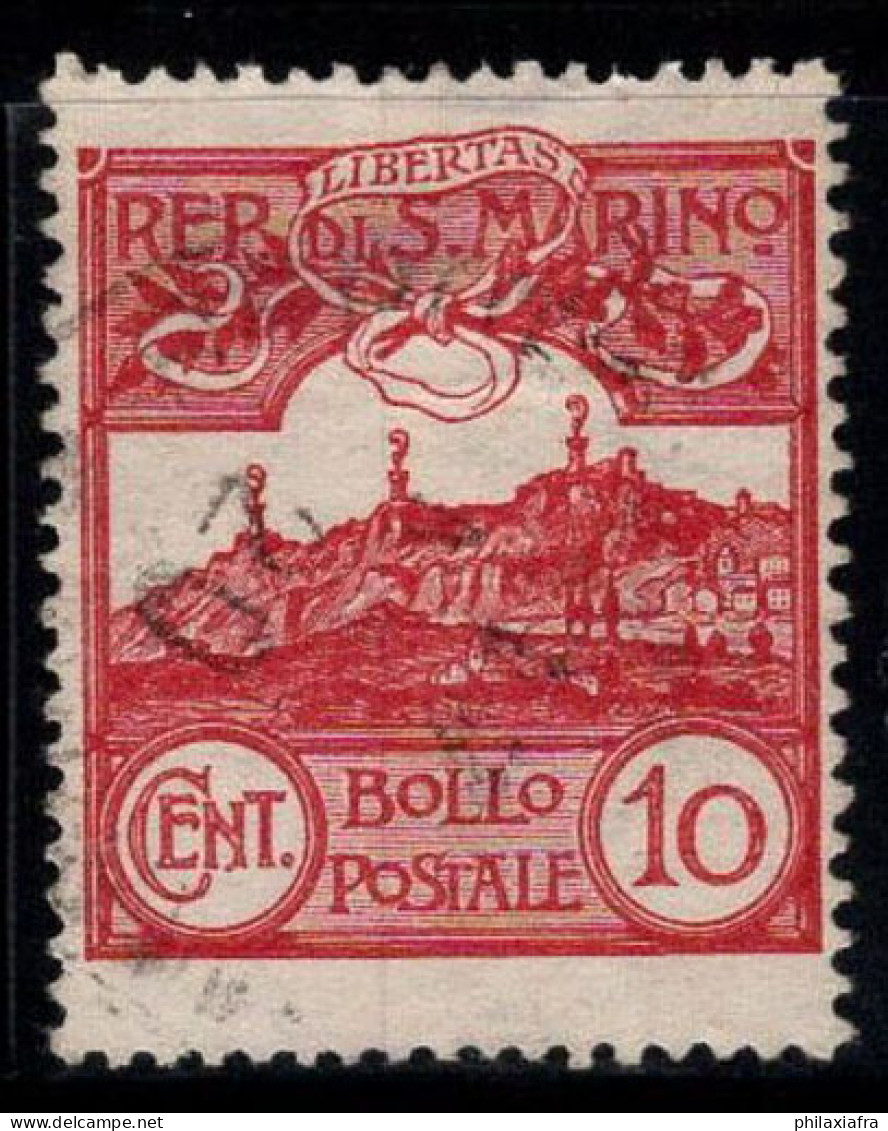 Saint-Marin 1903 Sass. 36 Oblitéré 80% 10 Cents. Vue - Used Stamps