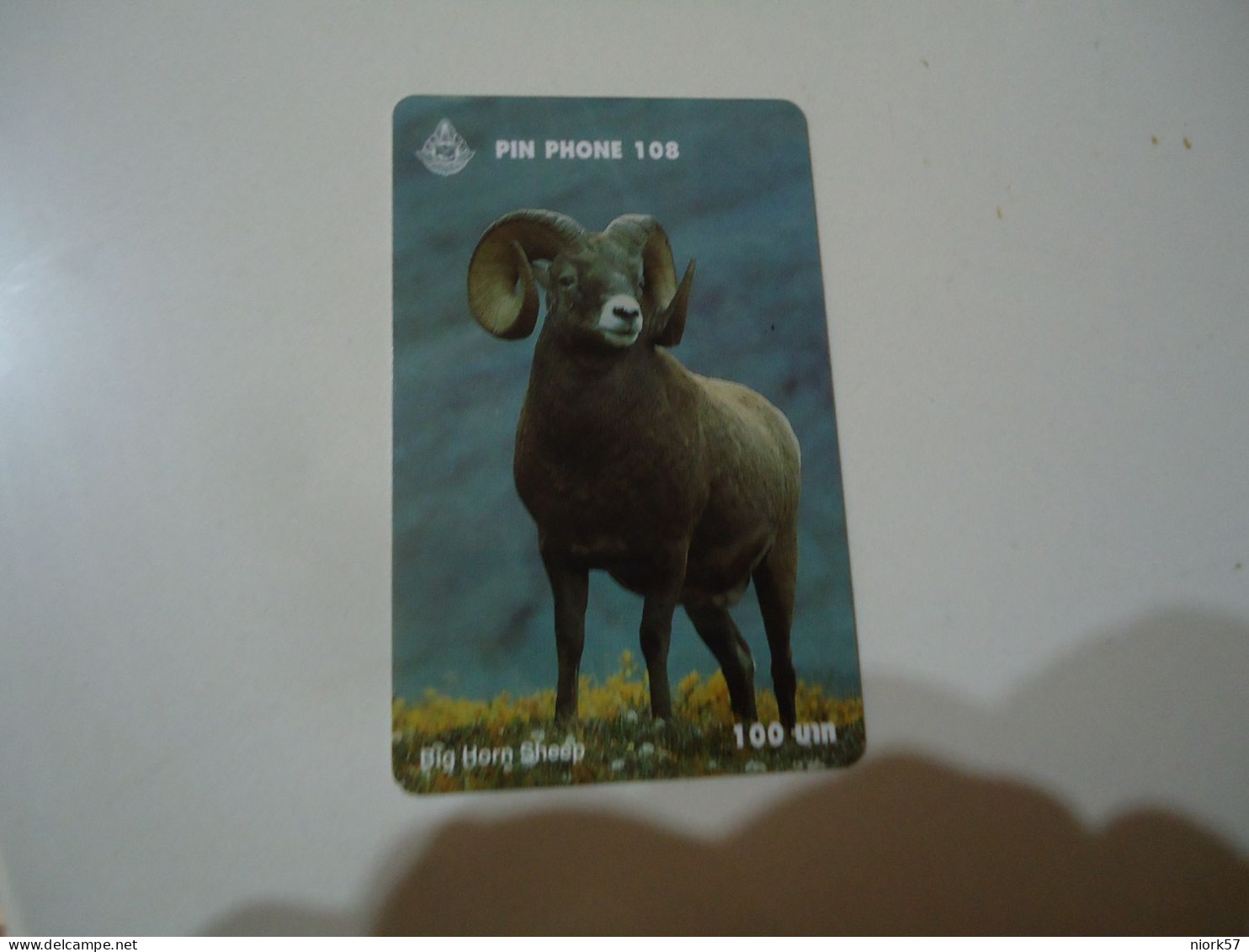 THAILAND USED  CARDS PIN 108 ANIMALS BIG   HOORN SHEEPS - Oerwoud