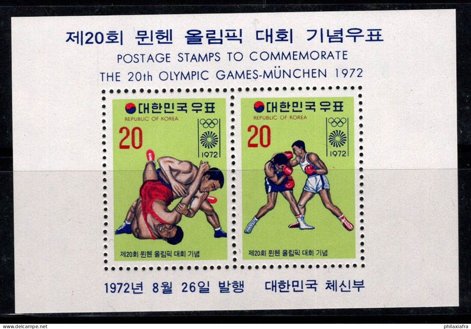Corée Du Sud 1972 Mi. Bl. 354 Bloc Feuillet 100% Neuf ** Jeux Olympiques, 20 W - Corée Du Sud