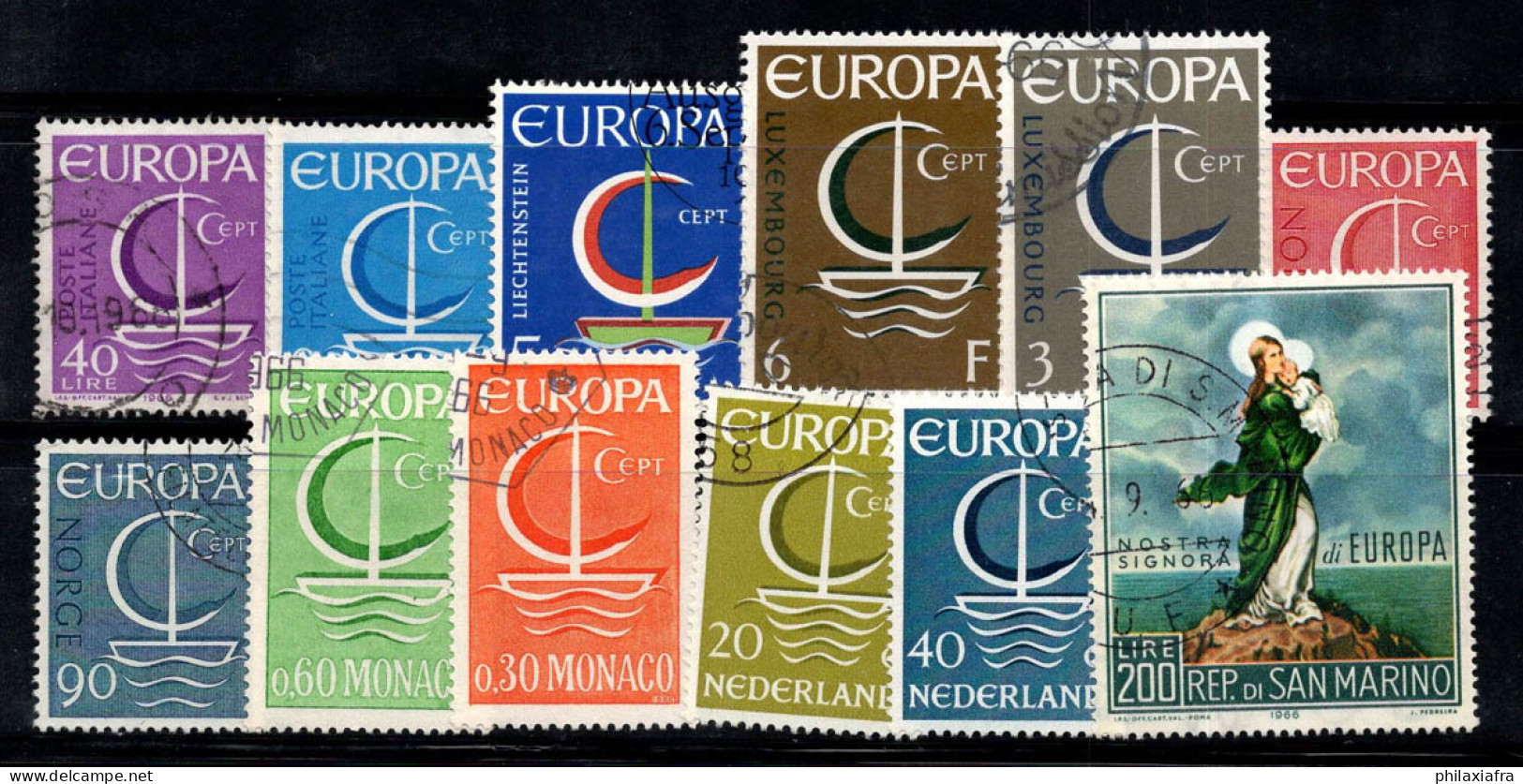 Europe CEPT 1966 Oblitéré 100% Belgique, Allemagne, Grèce - 1966