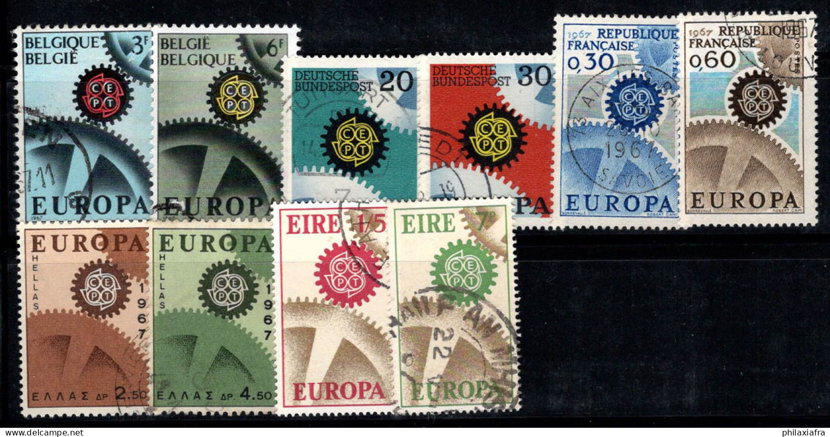 Europe CEPT 1967 Oblitéré 100% Turquie, Belgique, France, Grèce - 1967