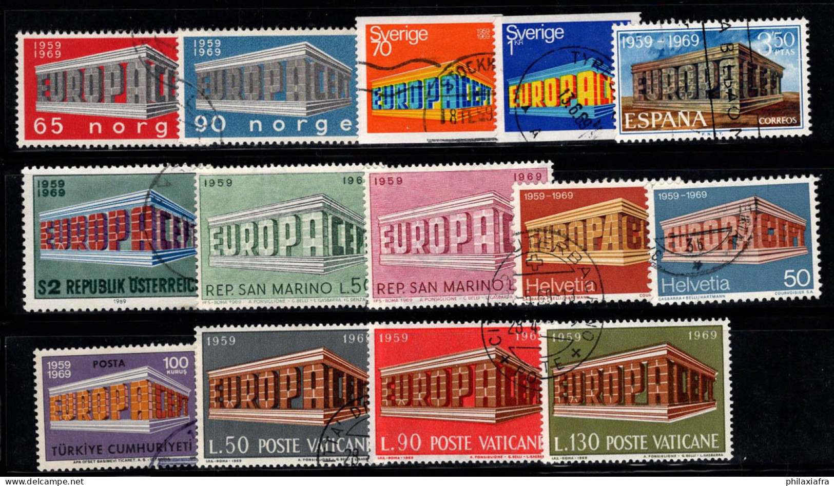 Europe CEPT 1970 Oblitéré 100% Belgique, Italie, Norvège, Saint-Marin - 1970