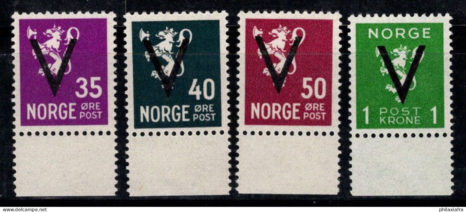 Norvège 1941 Neuf ** 100% V, Victoire Surimprimé - Neufs