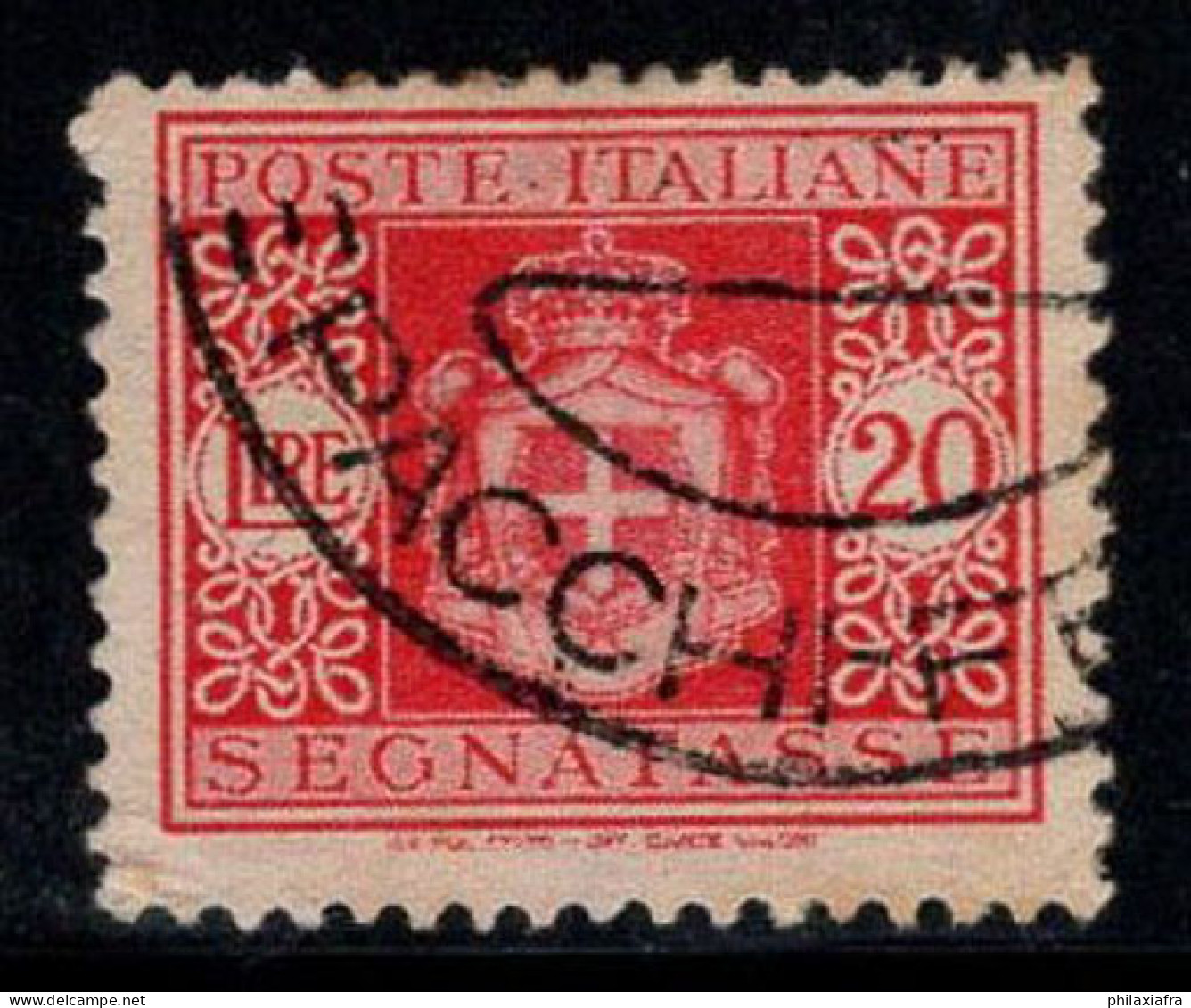 Italie 1945 Sass. 96 Oblitéré 100% Timbre-taxe 20 L, Armoiries. - Oblitérés