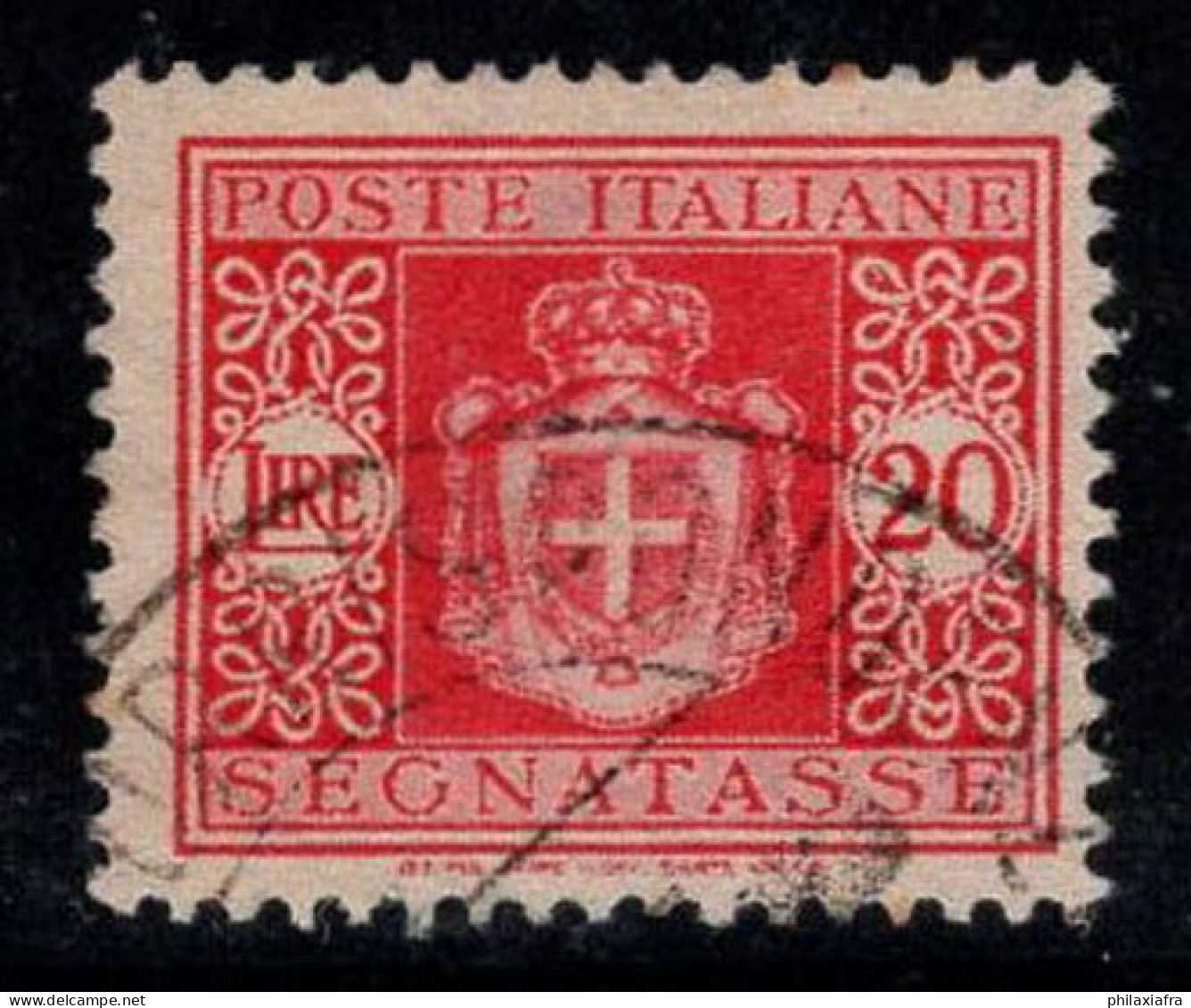 Italie 1945 Sass. 96 Oblitéré 100% Timbre-taxe 20 Lires,Armoiries... - Used