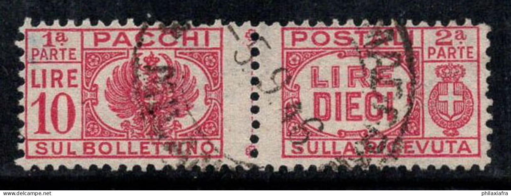 Italie 1946 Sass. 64 Oblitéré 100% Colis Postaux 10 Lires. - Usati