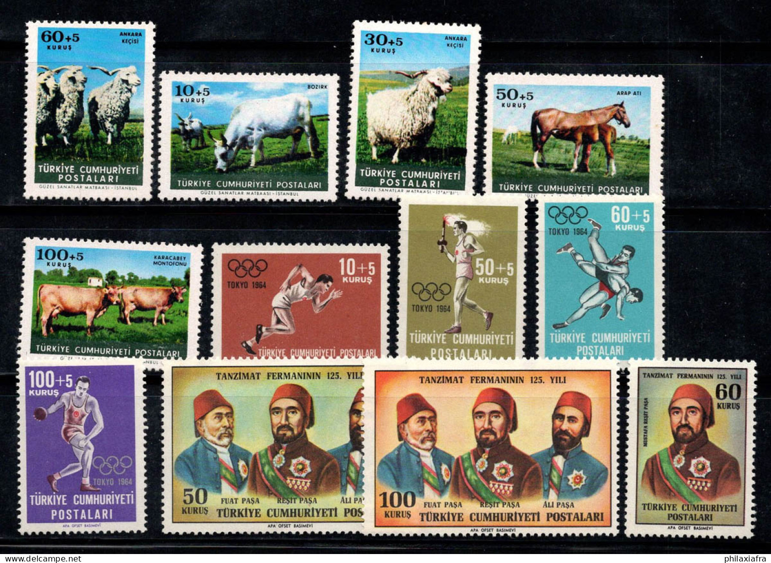 Turquie 1964 Mi. 1919-1930 Neuf ** 100% Aimali, Chevaux, Jeux Olympiques, Personnalités - Unused Stamps