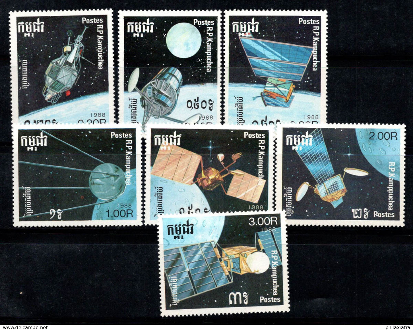 Cambodge 1988 Mi. 946-952 Neuf ** 100% Exploration Spatiale, Satellite - Cambodge