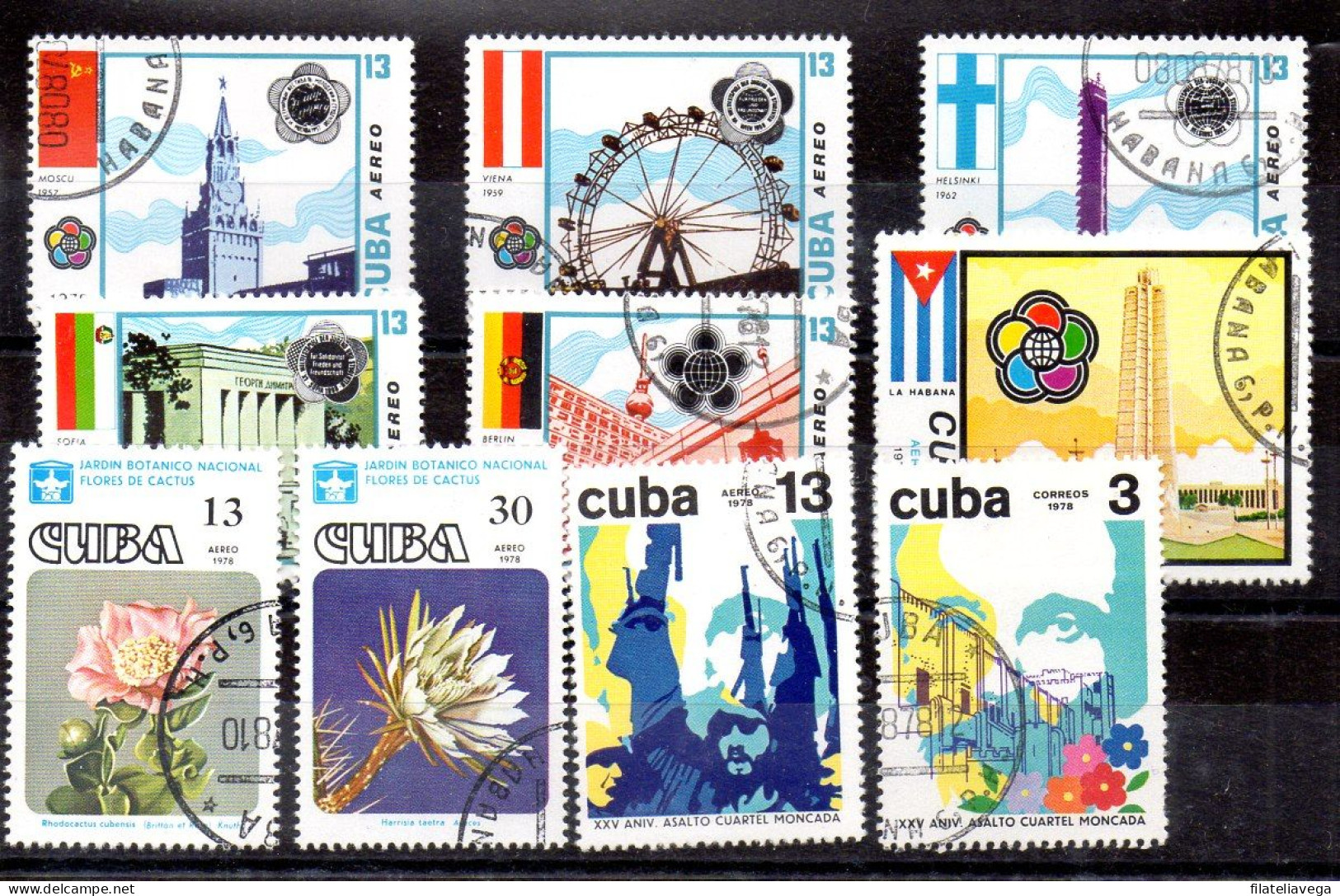 Cuba Aéreos Nº Yvert 292/97 + 282/83 +290/91 O - Luchtpost