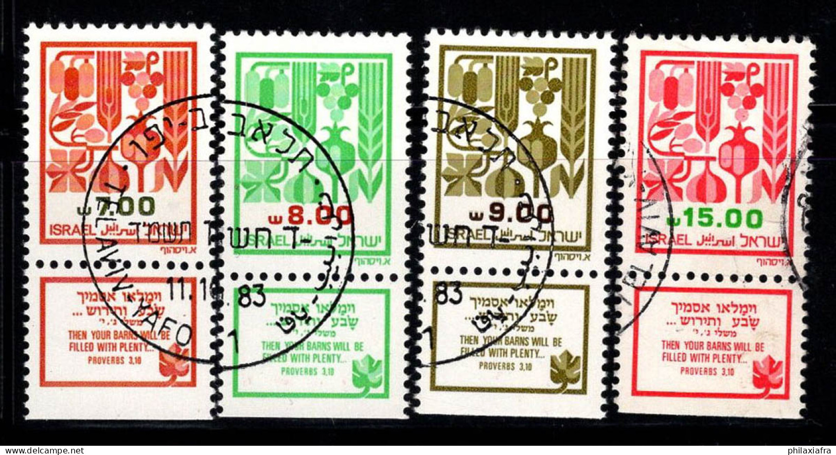 Israël 1983 Mi. 943-946 Oblitéré 100% Fruits De La Terre De Canaan, Emblème - Used Stamps (with Tabs)