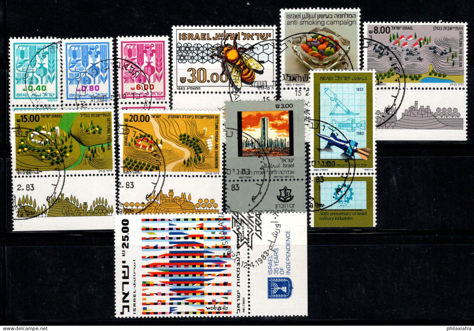 Israël 1983 Mi. 917-927 Oblitéré 100% Construction De Colonies, Aviation, Emblèmes - Used Stamps (with Tabs)