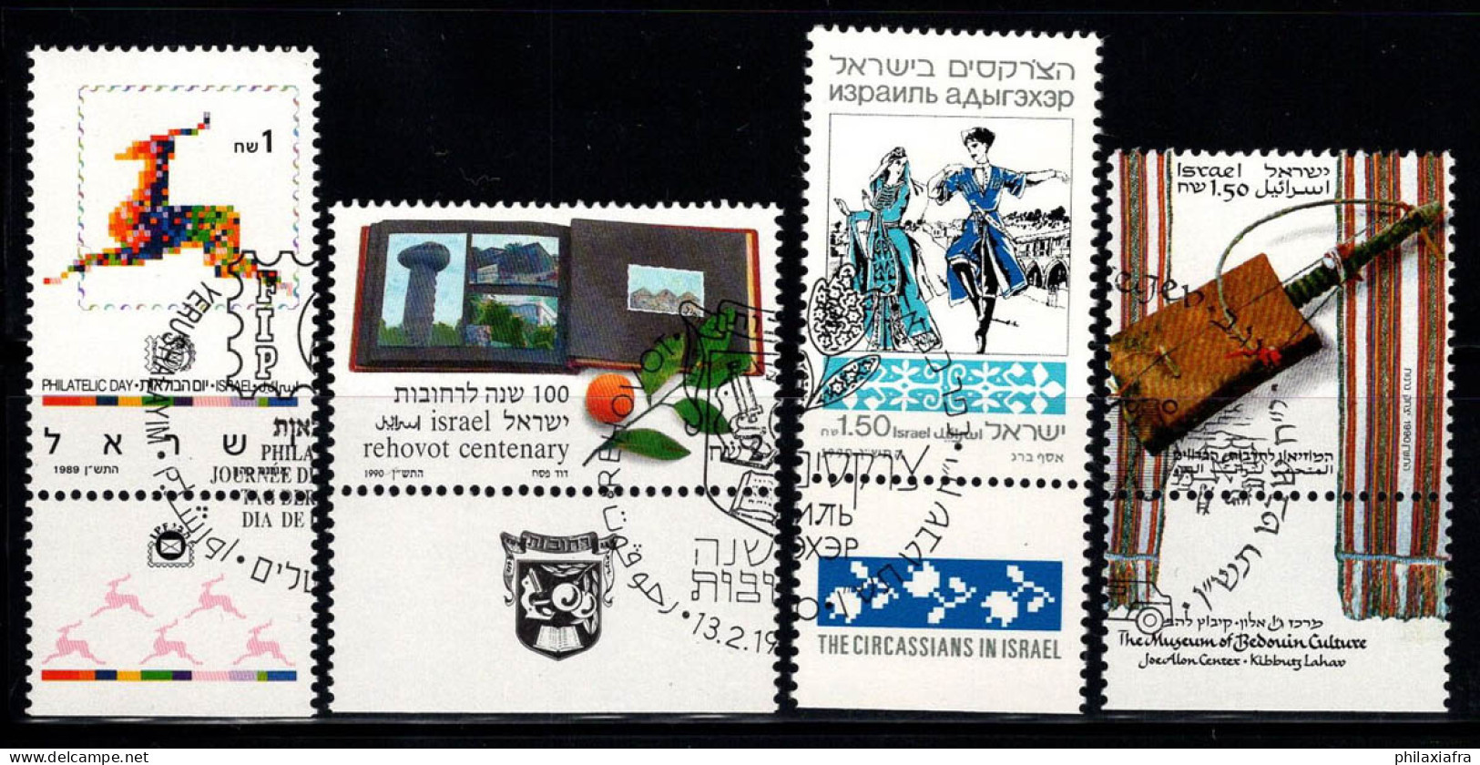 Israël 1989 Oblitéré 100% Bédouins, Circassiens, Emblèmes - Gebruikt (met Tabs)