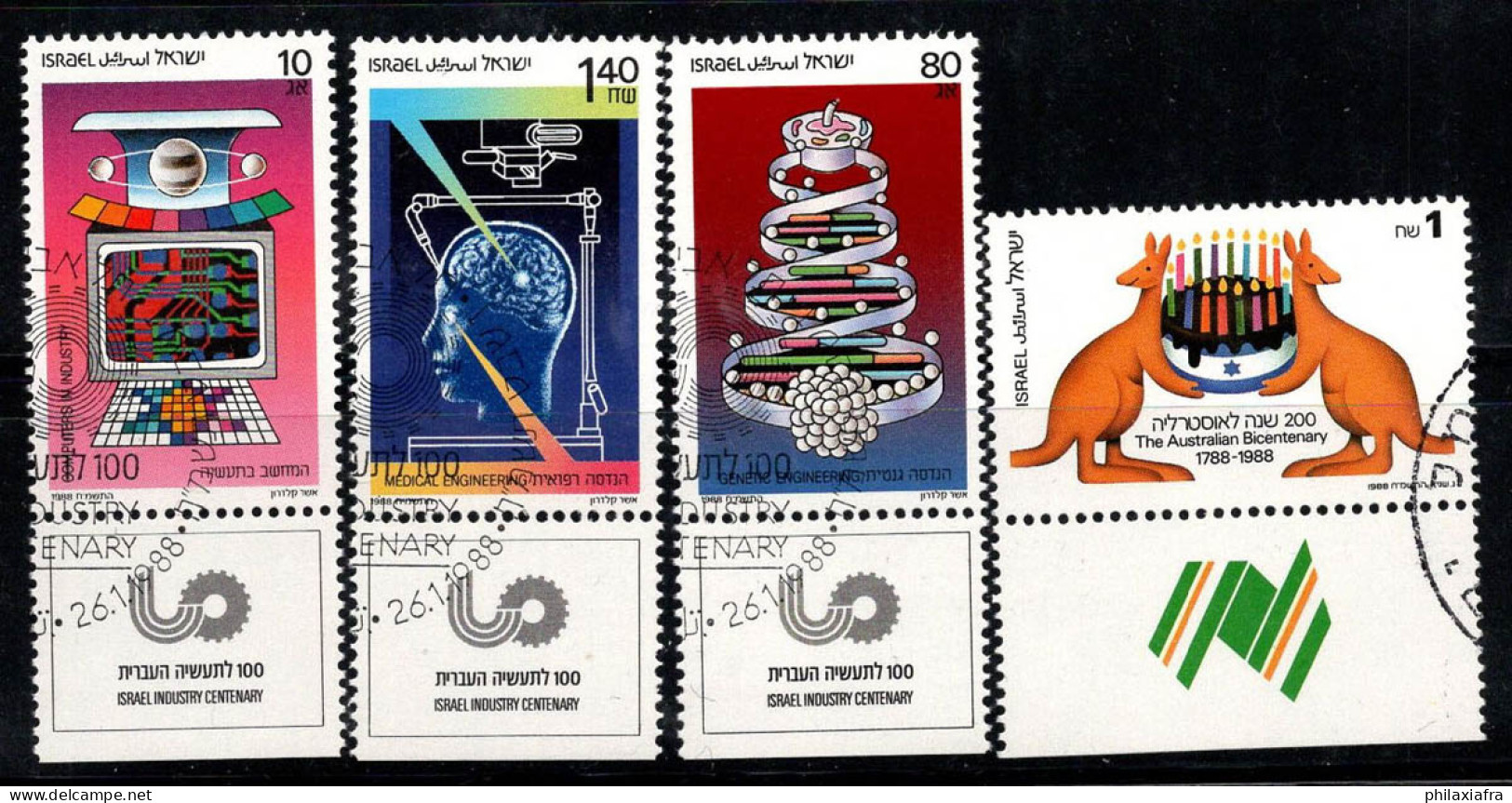 Israël 1988 Mi. 1080-1083 Oblitéré 100% Industrie Et Technologie, Anniversaire - Used Stamps (with Tabs)