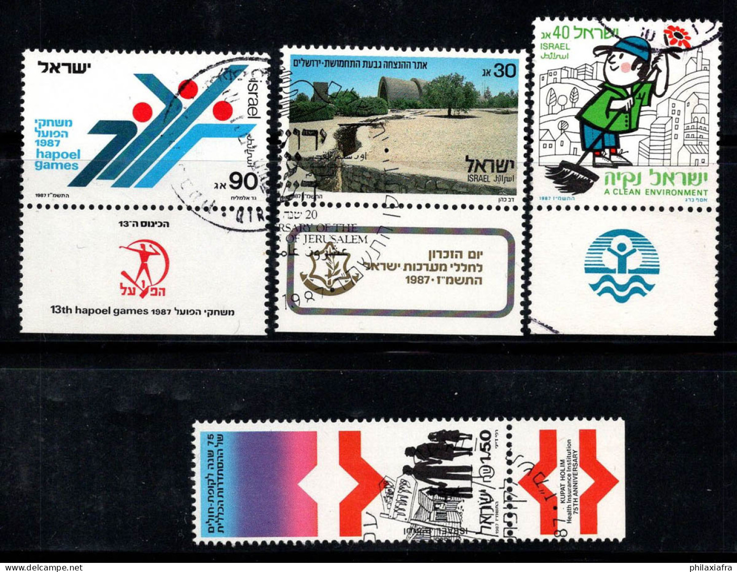 Israël 1987 Oblitéré 100% Emblèmes, Jeux, Environnement - Used Stamps (with Tabs)