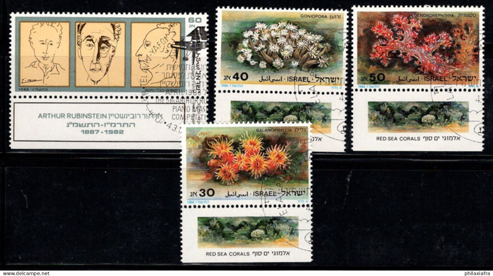 Israël 1984 Mi. 1026-1029 Oblitéré 100% Personnalité, Fleurs, Flore - Used Stamps (with Tabs)