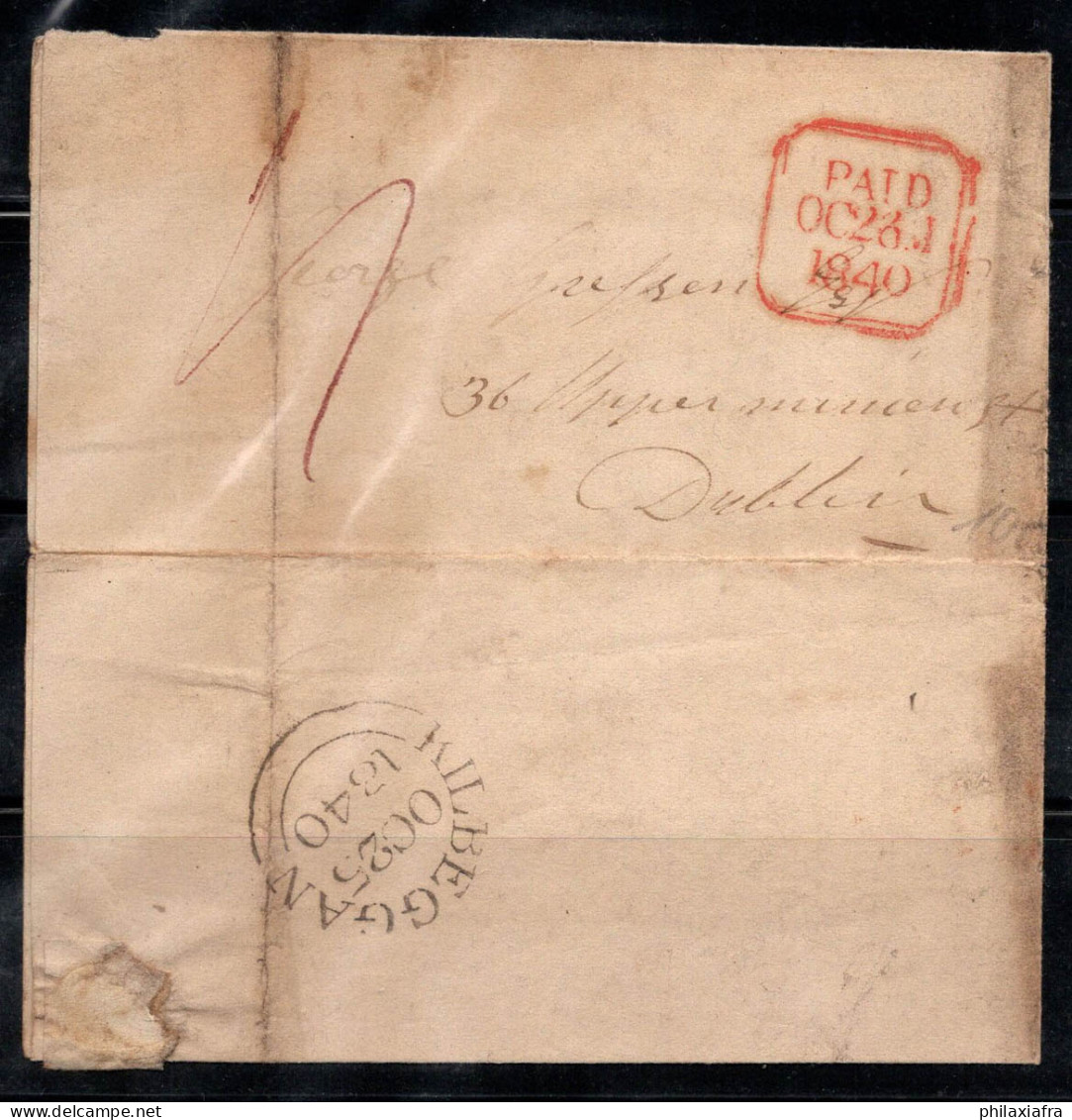 Irlande 1840 Enveloppe 100% Précurseurs Kilbegan, Dublin - Préphilatélie