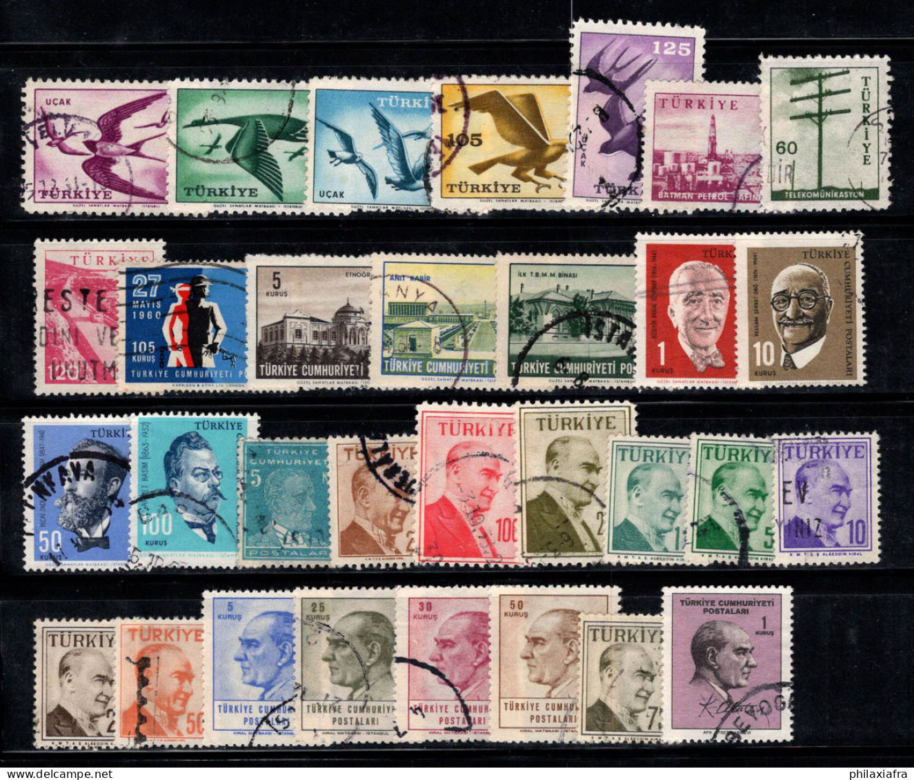 Turquie 1959-65 Oblitéré 100% Atatürk, Oiseaux, Constructions - Used Stamps