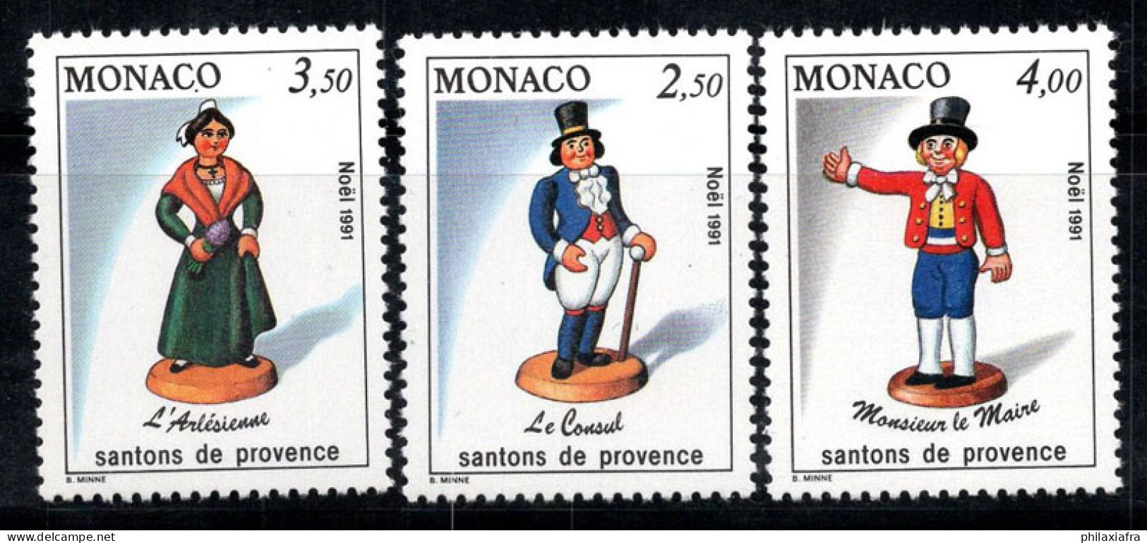 Monaco 1991 Mi. 2035-2037 Neuf ** 100% Statues - Andere & Zonder Classificatie