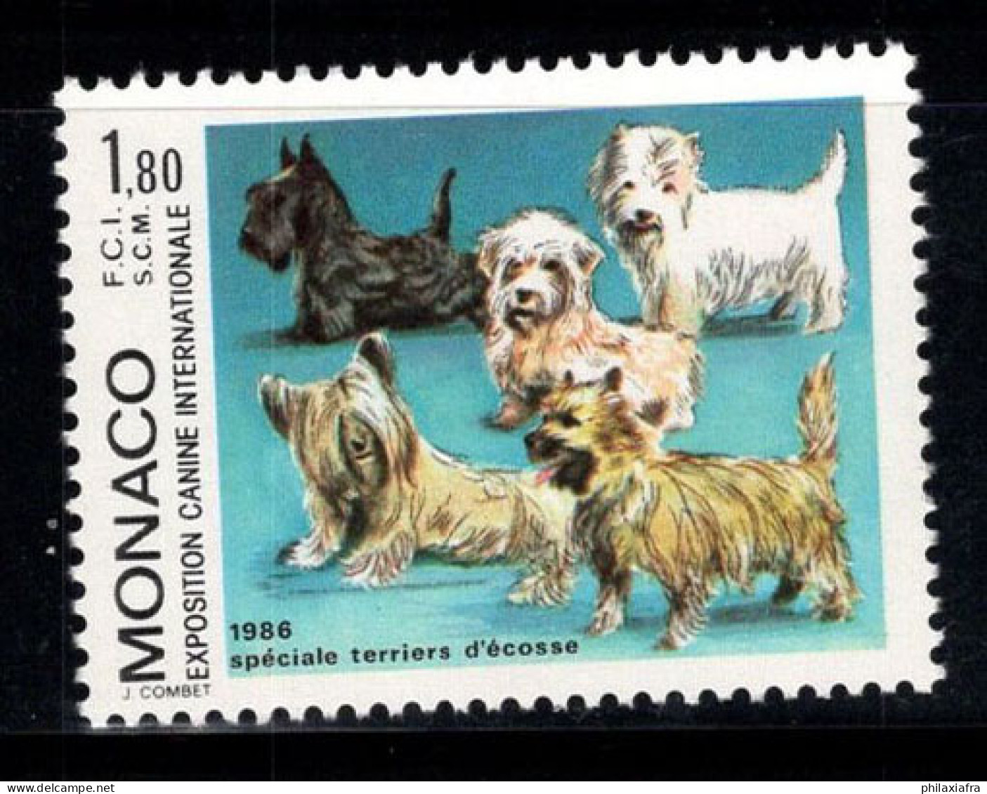 Monaco 1986 Mi. 1756 Neuf ** 100% Chiens, Animaux - Otros & Sin Clasificación