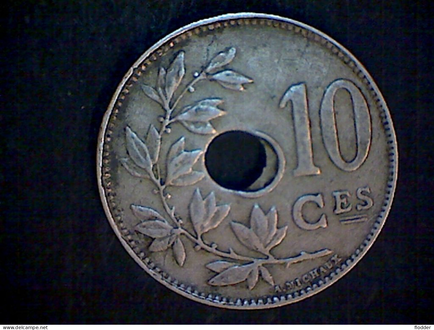 10 Centimes 1923, Decentraal Middengat, Dubbele 3 - 10 Cent